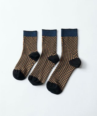 TRICOTE CHACKERD LINK SOCKS／チェッカードリンクソックス 85CAMEL