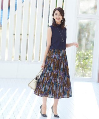 洗える 異素材を組み合わせた ニットコンビワンピース Tiaclasse ファッション通販 公式通販 オンワード クローゼット