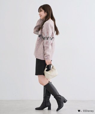 Green Parks ミッキー＆フレンズ／アーガイル柄ニット Pink