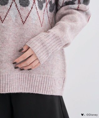 Green Parks ミッキー＆フレンズ／アーガイル柄ニット Pink