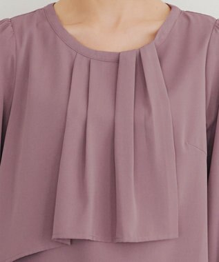 Tiaclasse 【洗える】アシンメトリードレープブラウス モーヴピンク