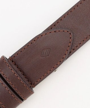 JOSEPH ABBOUD 【日本製】ディナオイルスクイーズ ベルト ダークブラウン系