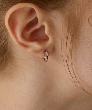 Phoebe 〈金属アレルギー対応〉ポイントビジューワンタッチピアス　シャンパンゴールド/ニッケルフリー シャンパンゴールド
