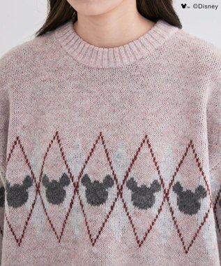 Green Parks ミッキー＆フレンズ／アーガイル柄ニット Pink