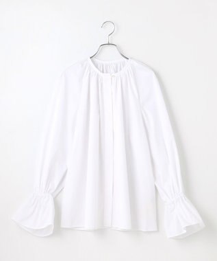 #Newans 【洗濯機可】フルギャザーブラウス ホワイト