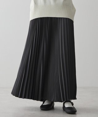 AMERICAN HOLIC サテンプリーツスカート Charcoal Gray