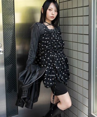 WEGO ドロストデザインキャミワンピース 柄1