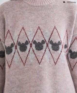 Green Parks ミッキー＆フレンズ／アーガイル柄ニット Pink