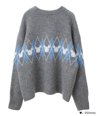 Green Parks ミッキー＆フレンズ／アーガイル柄ニット Charcoal Gray