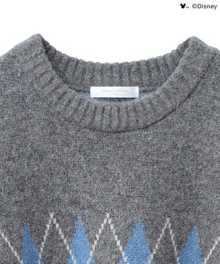 Green Parks ミッキー＆フレンズ／アーガイル柄ニット Charcoal Gray