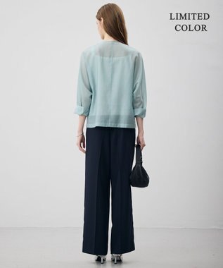 ICB L 【CLASSY.掲載・新色追加・WEB限定カラーあり】FluidBackSatin ワイドパンツ ネイビー［WEB限定］