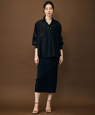 自由区 ライトリブストレッチタイト スカート ブラック