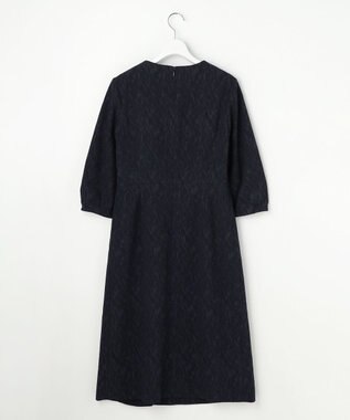 J.PRESS LADIES S ボタニカルジャガード ワンピース ネイビー系