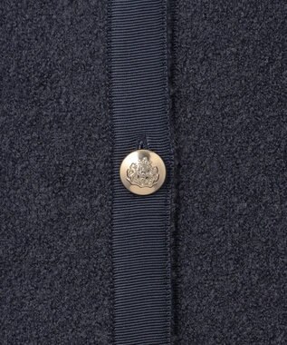 23区 S 【洗える】ミニブークレニット カーディガン ダルブルー系