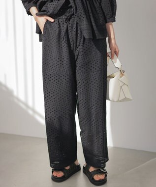 組曲 【先行予約】エンブロイダリーレース パンツ ブラック系