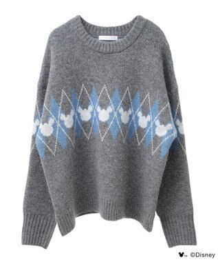 Green Parks ミッキー＆フレンズ／アーガイル柄ニット Charcoal Gray