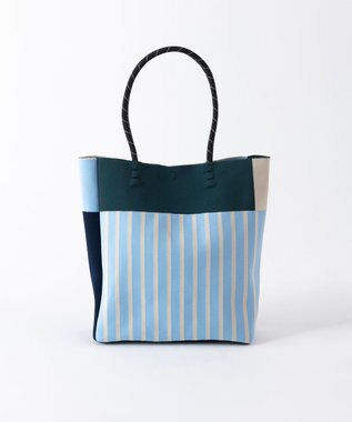 TRICOTE 【PC／A4サイズ】ストライプニットtote bag 32BLUE