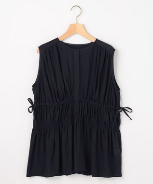 組曲 【先行予約】シアーリンクルクロス ティアードブラウス ネイビー系