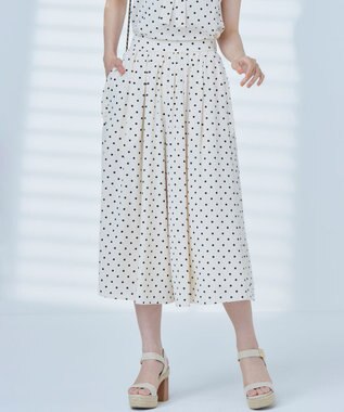 組曲 L 【WEB限定】ドットプリントデシン フリルパンツ エクリュ×ブラック系5