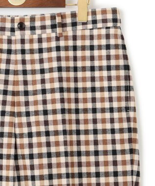 J.PRESS MEN カシミヤタッチワイド イージーチェックパンツ ブラウン系3