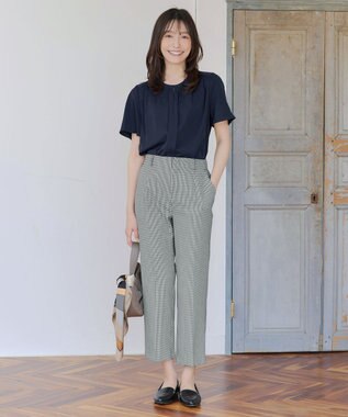 Tiaclasse 【新色追加・2WAY】ノーカラーブラウス ネイビー