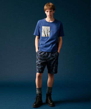 JOSEPH ABBOUD MOUNTAIN 【秋カラー/JAPANファブリック/吸水速乾】プレーティング天竺  アウトドアフォト Tシャツ ブラック系