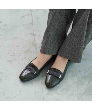 Riz raffinee 【レイン対応】リボンローファー ダークグレーエナメル