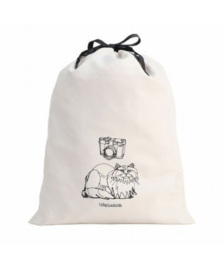 ACE BAGS & LUGGAGE HAyU × ace.  巾着 2点セット 猫柄 17824 アイボリー