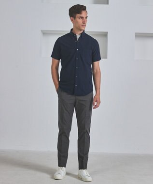 GOTAIRIKU 仕事で着られる綿100%【クルー以上モック未満】カバーネック DRESS Tシャツ(26年モデル) ホワイト系