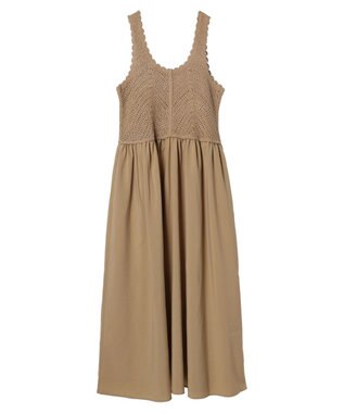 Green Parks ・ＳＵＧＡＲ　ＳＰＯＯＮ　クロシェキリカエワンピース Mocha