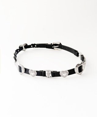 WEGO Lハートコンチョデザインベルト ブラック