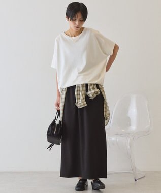 AMERICAN HOLIC 【接触冷感+UVカット】半袖コクーンカットプルオーバー Off White