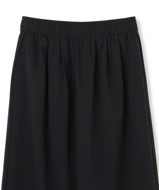 UNFILO 【セットアップ着用可/ウエストゴム】FINE MOVE ギャザーワイドパンツ ブラック