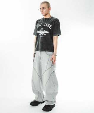 WEGO 【ユニセックス着用ITEM】グラフィックヘンリーネックT（SS） ブラック