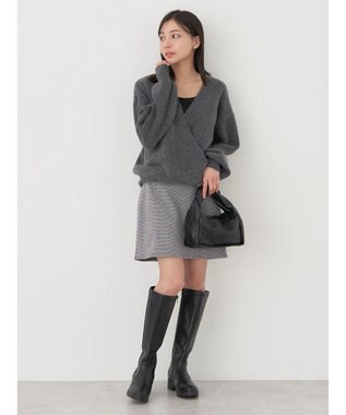 earth music&ecology カシュクールニットプルオーバー Gray