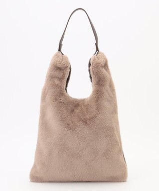 ANY 2WAYバイカラーファーバッグ ブラウン