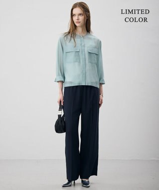 ICB L 【CLASSY.掲載・新色追加・WEB限定カラーあり】FluidBackSatin ワイドパンツ ネイビー［WEB限定］