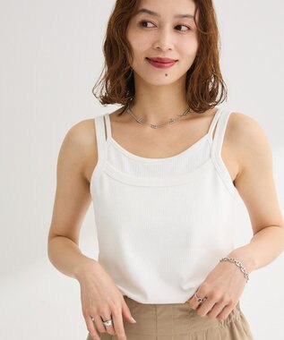 Green Parks 【適ON】レイヤードタンクトップ Off White