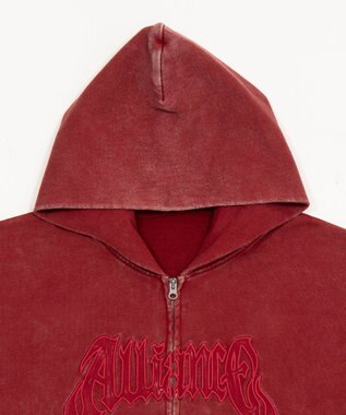 WEGO 【ユニセックス着用ITEM/SMLサイズ展開】グラフィックZIPパーカー レッド