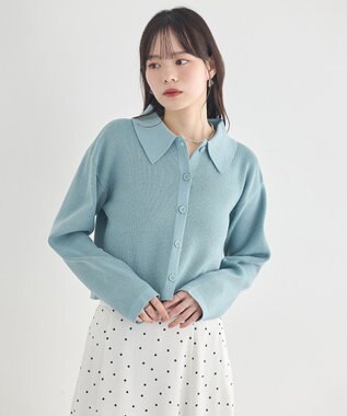 earth music&ecology 【2点SET】襟付きニットアンサンブル Blue