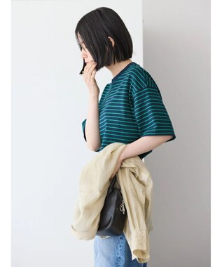 AMERICAN HOLIC ボーダーショートカットプルオーバー Navy