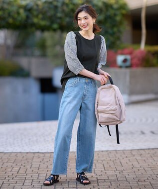 ANY 【洗濯機可能/ストレッチ】カーブラインジーンズ フェードインディゴ