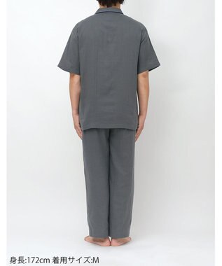 ワコール／睡眠科学 メンズ パジャマ 5分袖 半袖 9分丈 綿100%(天綿)(本体) 二重ガーゼ YGT145 睡眠科学／ワコール グレー