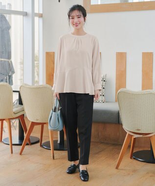 Tiaclasse L イレギュラーヘムブラウス ライトベージュ