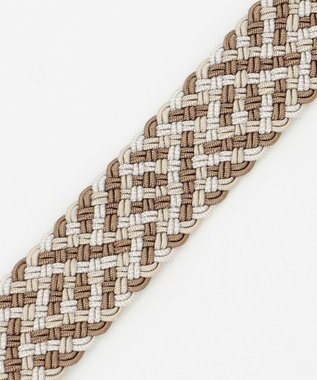 JOSEPH ABBOUD 【キングサイズ・伸びる】ライトミックスメッシュベルト アイボリー系