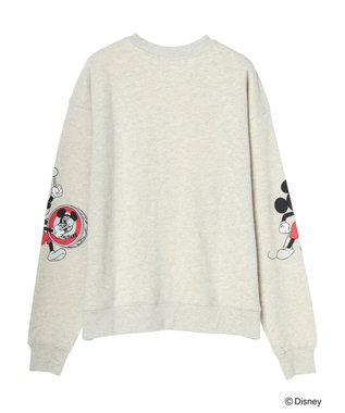 Green Parks ミッキーマウス・クラブ／袖アート裏毛プルオーバーⅡ Gray Mixture