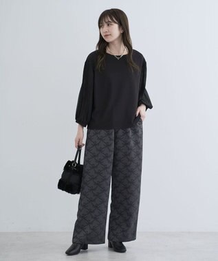 Green Parks ・ＳＵＧＡＲ　ＳＰＯＯＮ　リボンジャカードパンツ Charcoal Gray