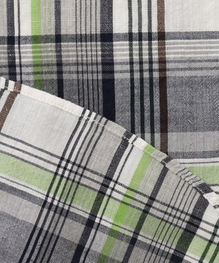 JOSEPH ABBOUD 【サスティナブル】リヨセルリネンチェック 七分袖シャツ グリーン系4