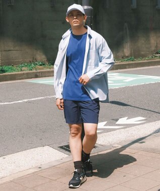 SHARE PARK MENS 【UVカット・撥水・ストレッチ】イージーデニムレギュラーカラーシャツ サックスブルー系