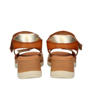 INTER-CHAUSSURES 【Marila】異素材コンビウエッジサンダル ブラウンコンビ
